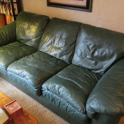 "Packers green" leather sofa