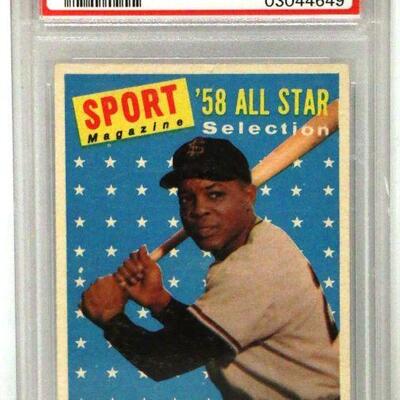 Willie Mays PSA Graded 1958 Topps #386 Card