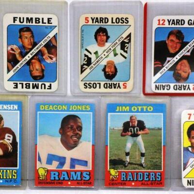7 Vintage 1971 Topps Football Cards