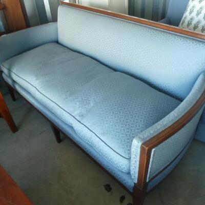 Settee, Blue Upholstered: $125