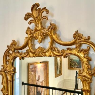 Italian Baroque Style Gold Statement Mirror 27 1/2â€ W, 49â€ H. $330