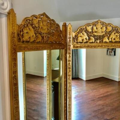 Gilded Mirror Screen 78â€ H, 60â€ W. $1,000