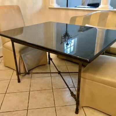 Marble Top Kitchen Table with Iron Base 51 1/2