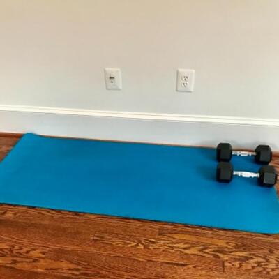 Yoga Mat & Two 12lb weights $20