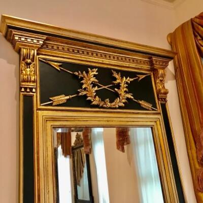 French Carved Beautiful Gold & Black Mirror 27