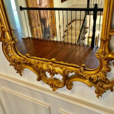 Italian Baroque Style Gold Statement Mirror 27 1/2â€ W, 49â€ H. $330