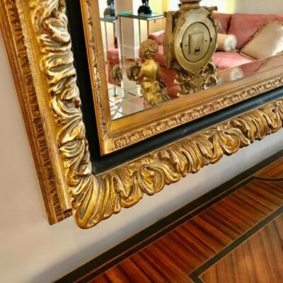 Black & Gold Ornate Mirror 47 1/2