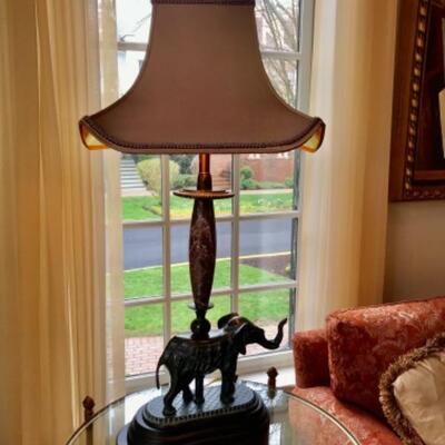 Frederick Cooper Bronze Elephant Lamp 32 3/4