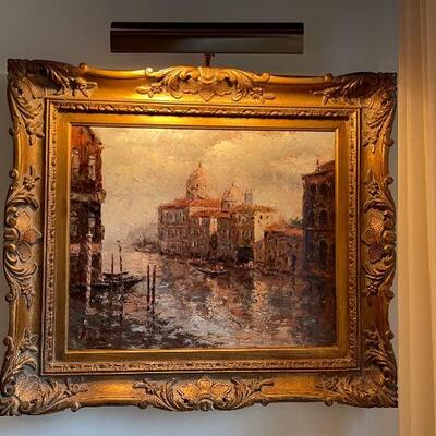 R. Jasmin French Impressionist Venice Scene Oil Painting 29