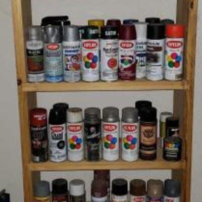 #187 â€¢ Wooden Shelf With Spray Paints