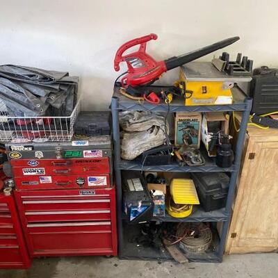 #172 â€¢ Husky Tool Boxes, Pittsburg Torque Wrench, Hand Tools, Bike Lift, Shop Vac, Home Lite Blower,