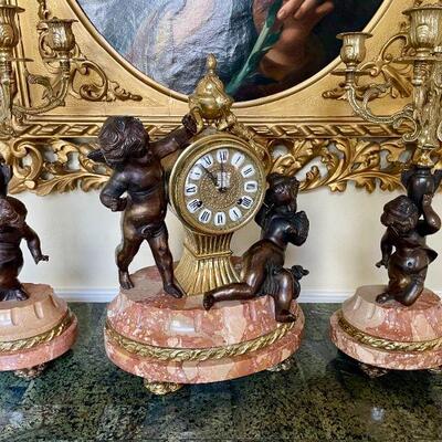 Antique Cherub Clock (3 Pieces) - $600 - Pre-Sale Available