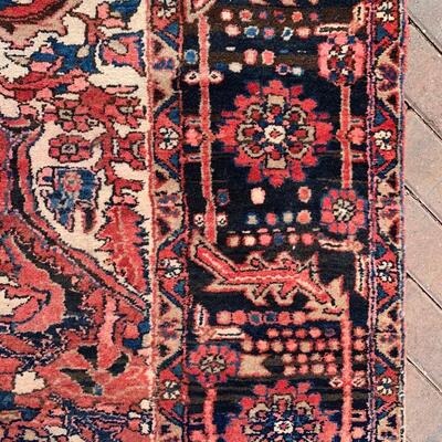 Vintage rug measures 96" x 136"
