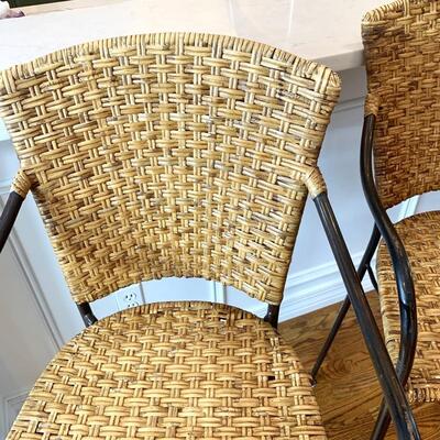 Crate and Barrel metal and wicker bar height stools
4 AVAILABLE