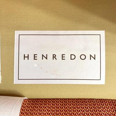 Henredon plush red/orange arm chair measures 40" x 38" 36"