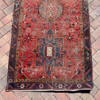 Vintage runner rug measures 36" x 129"