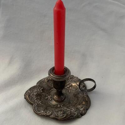 Sterling silver candlestick.