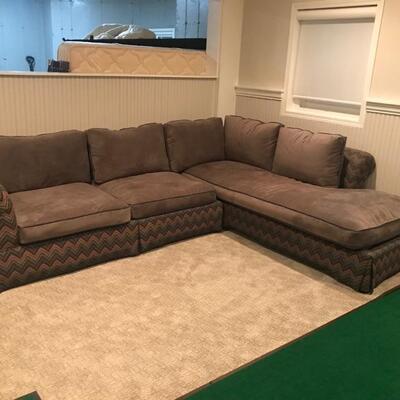 Baker Grey Suede Sectional