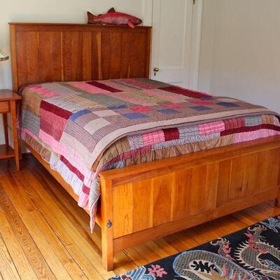 Tom Seely Furniture Antique Reproductions and Classics hand-crafted cherry bed and nightstand & The Company Store cotton and velvet...