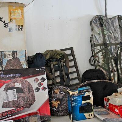 Hunting blinds and camo gear, including a Ghost Blind.