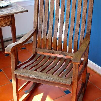 detail of teak rocking chair - pair available