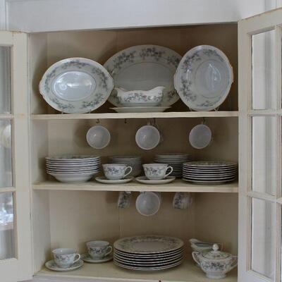 "Olympia" (Pine Cone) china by Narumi, Japan.  8 place settings:  dinner plates salad plates, soup bowls, berry bowls, and cups...