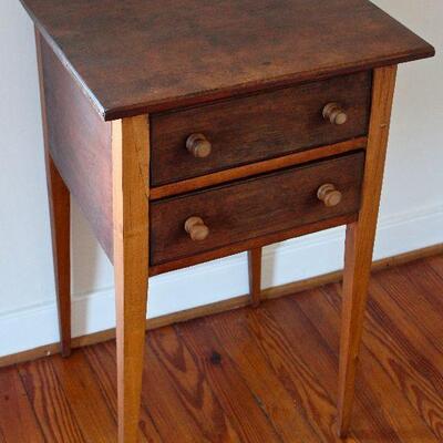 detail of two drawer side table