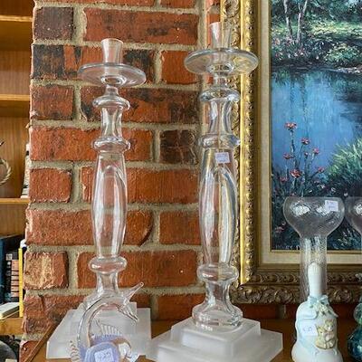 Tall Crystal Candle Holders