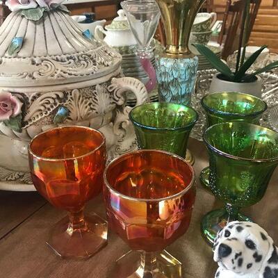 Carnival Glass Goblets