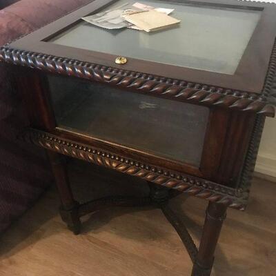 Hand Carved Curio Occasional Table