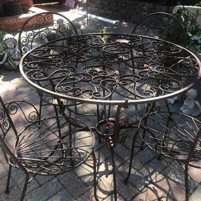 Antique Wrought Iron Patio Set