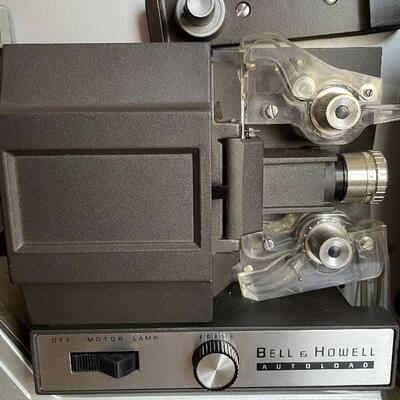 Bell and Howell film projector in case