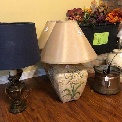 Large selection of lamps and clocks