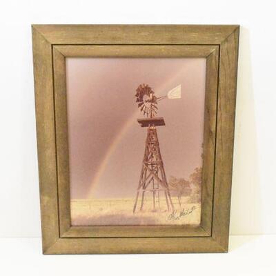 Windmill with Rainbow Photograph Signed Rex Martin

