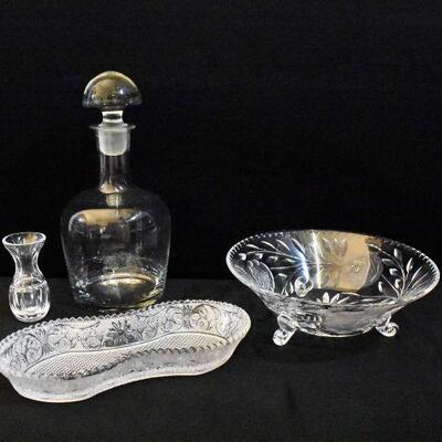 Waterford / Glass Footed Bowl / Decanter & More
