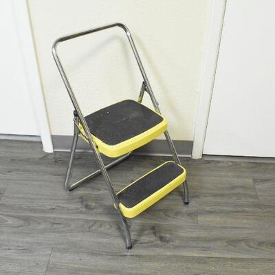 Vintage Cosco Folding Two Step Yellow Step Stool