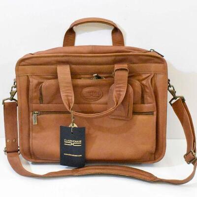 Claire Chase Executive Leather Laptop Briefcase