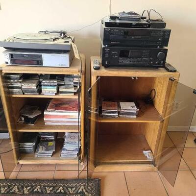 2016	

Sony CD Player, Onkyo Receiver, Sony Bluray, Technics Turntable, 2 Cabinets, And More
CD's, Records, And 8 Tracks. Artists Include...