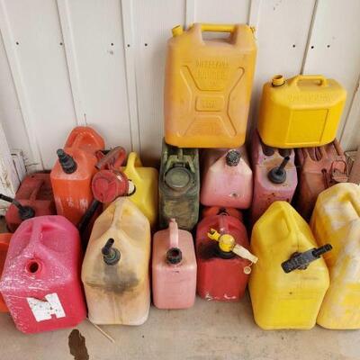 6028	

Gas Cans
17 Gas Cans & A Hand Pump. Gas Cans Range From 1 Gallon To 5 Gallon