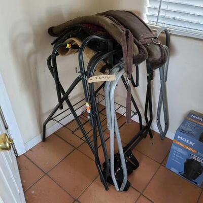 #2000 â€¢ 3 Horse Saddle Racks, 2 Horse Saddle Blankets, And 2 Horse Rifle Holsters
