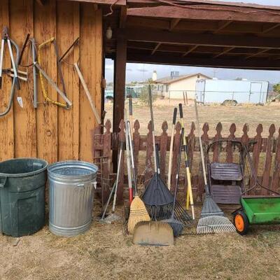 3000	

Garden Tools, Trash Cans, Horse Shoes, Seed Spreader, And Step Ladder
Garden Tools, Trash Cans, Horse Shoes, Seed Spreader, And...