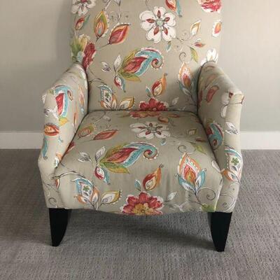 Cute as a button occasional chair. Whimsical Pattern makes you smile. $150
