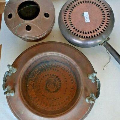 https://www.ebay.com/itm/124694836675	CC8020 LOT OF 3 METALWARE PIECES COPPER BED WARMER PANS	Auction

