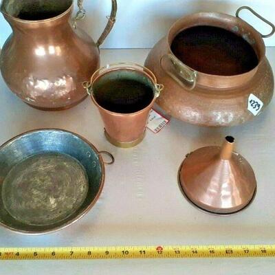 https://www.ebay.com/itm/114779788284	CC8013 LOT OF 5 COPPER METALWARE PIECES	Auction

