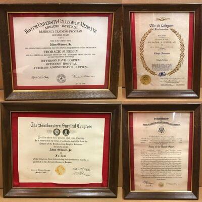 https://www.ebay.com/itm/124688642224	CC7001 Alton Ochsner Jr. Certification Awards Lot (4 pieces)		Auction
