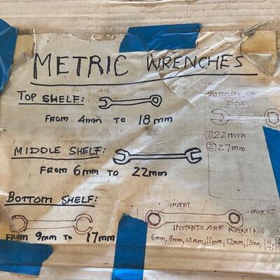 Classic sets of METRIC wrenches organized into three layers.