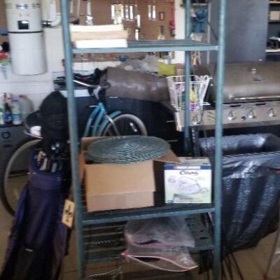 shelf unit in the garage