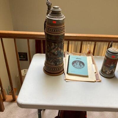 Antique beer steins Mettlach and Villeroy and Boch