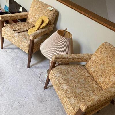pair of upholstered Danish chairs