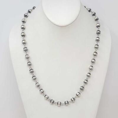 1262	

Old Pawn Sterling Silver 5mm Beaded Necklace, 14.9g
Weighs Approx. 14.9g Measures Approx. 18" 5mm beeds
